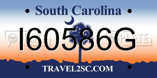 I60586G South Carolina License Plate