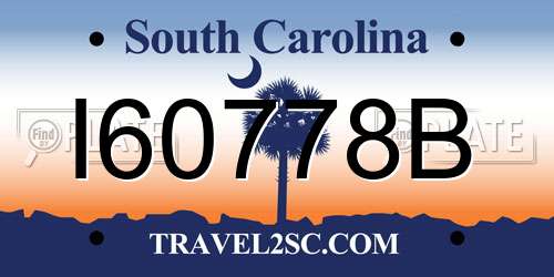 I60778B South Carolina License Plate