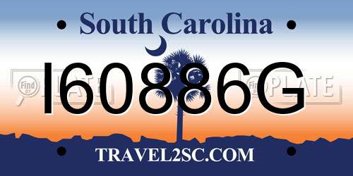 I60886G South Carolina License Plate
