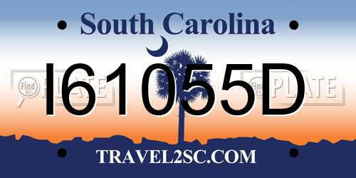 I61055D South Carolina License Plate