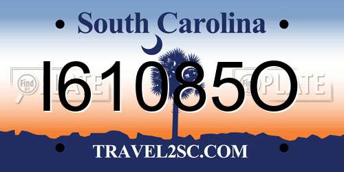 I61085O South Carolina License Plate
