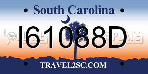 I61088D South Carolina License Plate