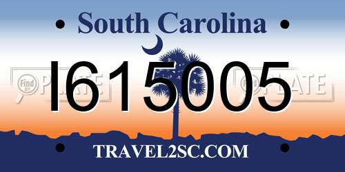 I615005 South Carolina License Plate