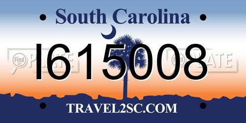 I615008 South Carolina License Plate