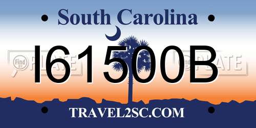I61500B South Carolina License Plate