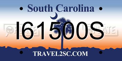 I61500S South Carolina License Plate