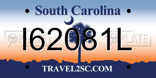 I62081L South Carolina License Plate