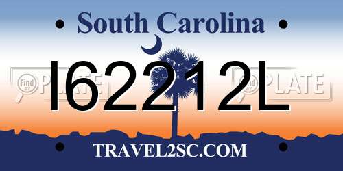 I62212L South Carolina License Plate
