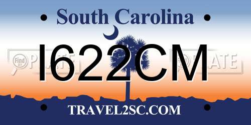 I622CM South Carolina License Plate