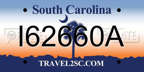 I62660A South Carolina License Plate