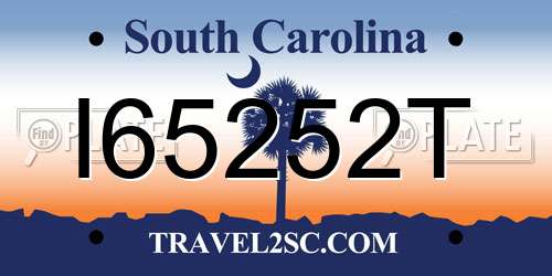 I65252T South Carolina License Plate