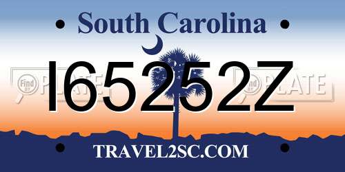 I65252Z South Carolina License Plate
