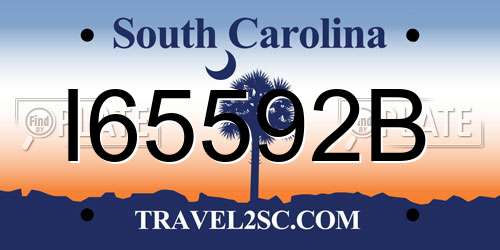 I65592B South Carolina License Plate