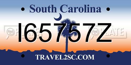 I65757Z South Carolina License Plate