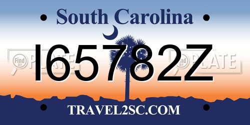 I65782Z South Carolina License Plate