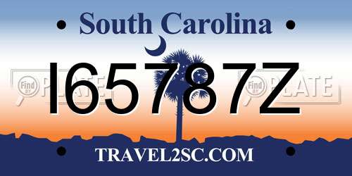 I65787Z South Carolina License Plate
