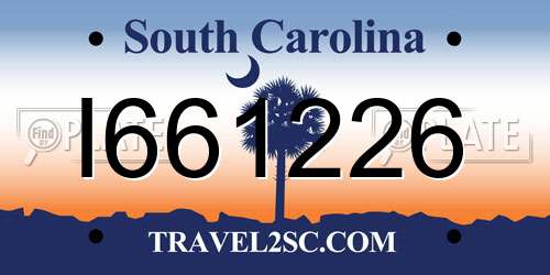 I661226 South Carolina License Plate