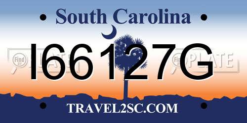 I66127G South Carolina License Plate