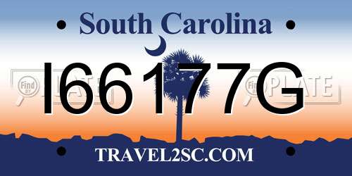 I66177G South Carolina License Plate