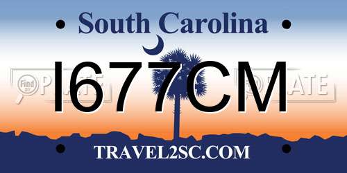 I677CM South Carolina License Plate