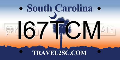 I67TCM South Carolina License Plate