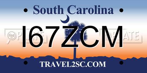 I67ZCM South Carolina License Plate