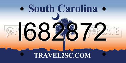 I682872 South Carolina License Plate