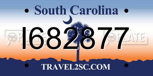 I682877 South Carolina License Plate