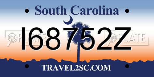I68752Z South Carolina License Plate