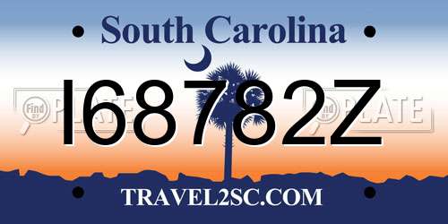I68782Z South Carolina License Plate