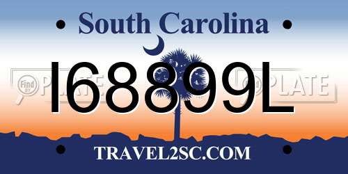 I68899L South Carolina License Plate