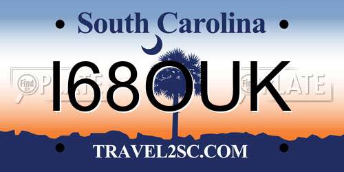 I68OUK South Carolina License Plate