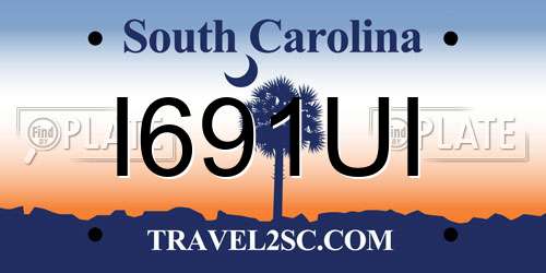 I691UI South Carolina License Plate