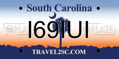 I69IUI South Carolina License Plate