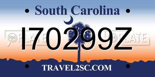 I70299Z South Carolina License Plate