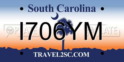 I706YM South Carolina License Plate