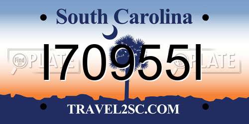I70955I South Carolina License Plate