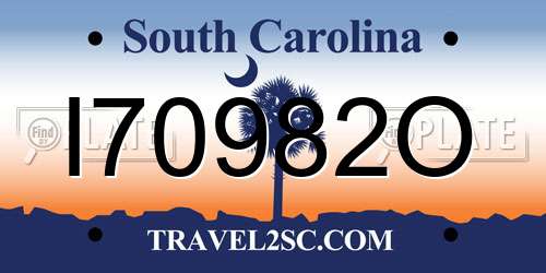 I70982O South Carolina License Plate
