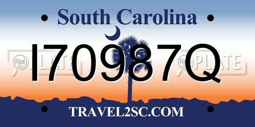 I70987Q South Carolina License Plate