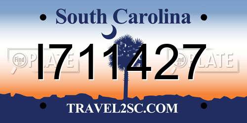 I711427 South Carolina License Plate
