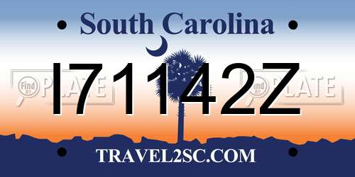 I71142Z South Carolina License Plate