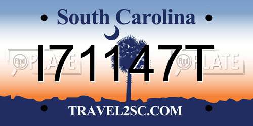 I71147T South Carolina License Plate