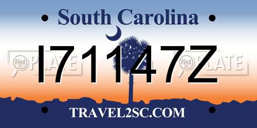 I71147Z South Carolina License Plate