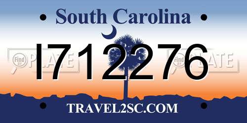 I712276 South Carolina License Plate