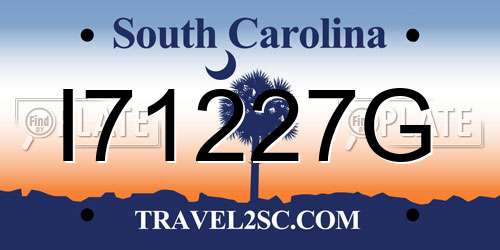 I71227G South Carolina License Plate