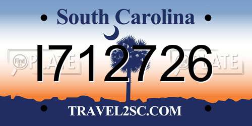 I712726 South Carolina License Plate
