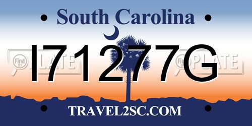 I71277G South Carolina License Plate