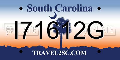 I71612G South Carolina License Plate