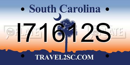 I71612S South Carolina License Plate