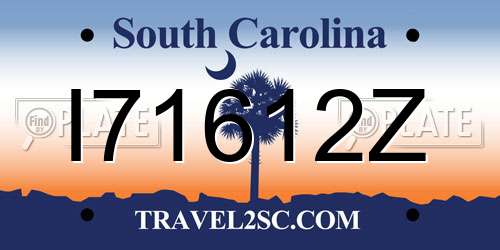 I71612Z South Carolina License Plate